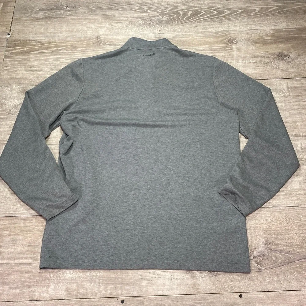 TravisMathew‎ Sweater Mens Large Heather Gray Quarter Zip Golf Pullover Layer